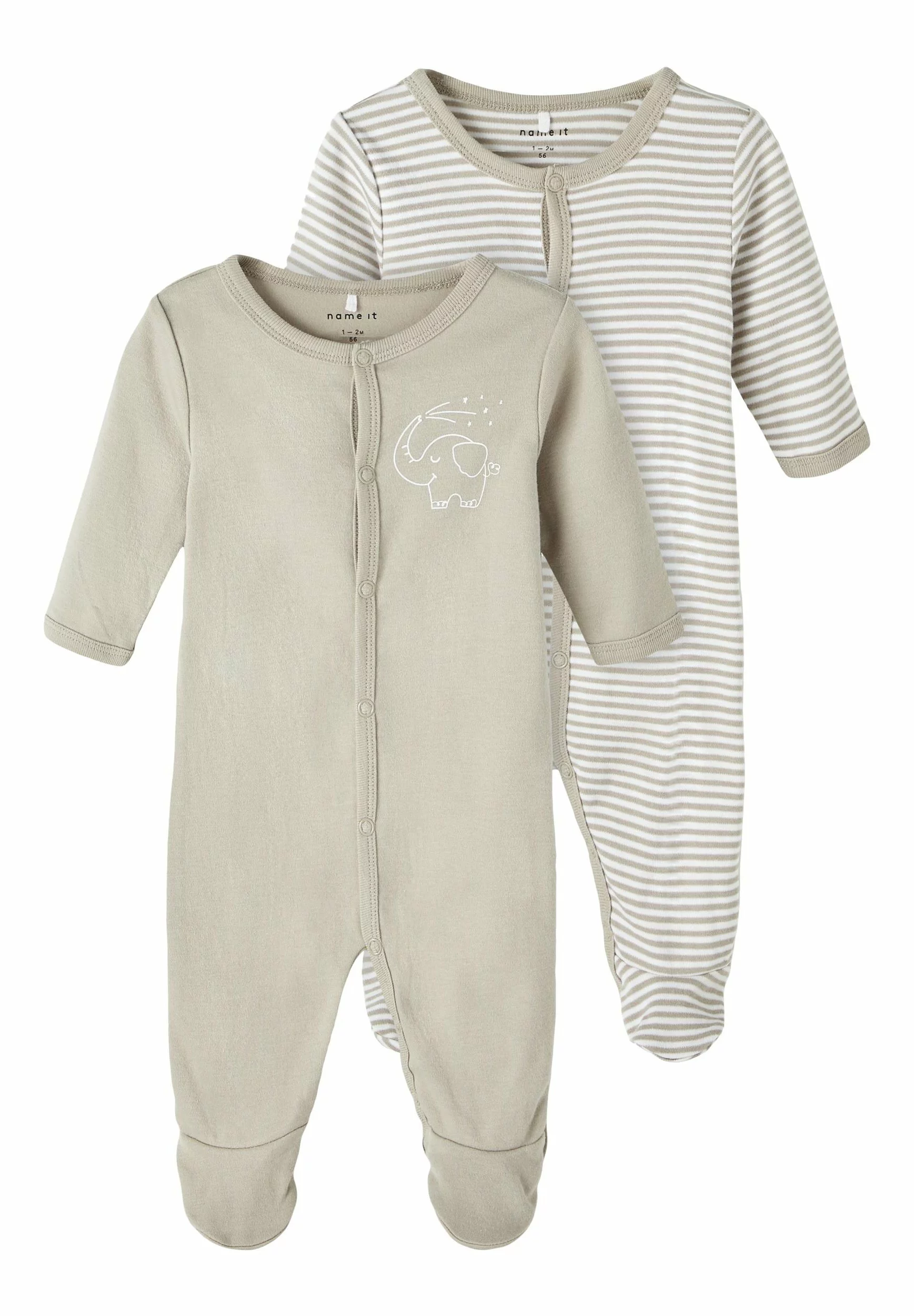 NAME IT Nbnnightsuit Core Unisex 2 Pack - Kruippakje - London Fog 2 NAME IT Nbnnightsuit Core Unisex 2 Pack - Kruippakje - London Fog - Afbeelding 2