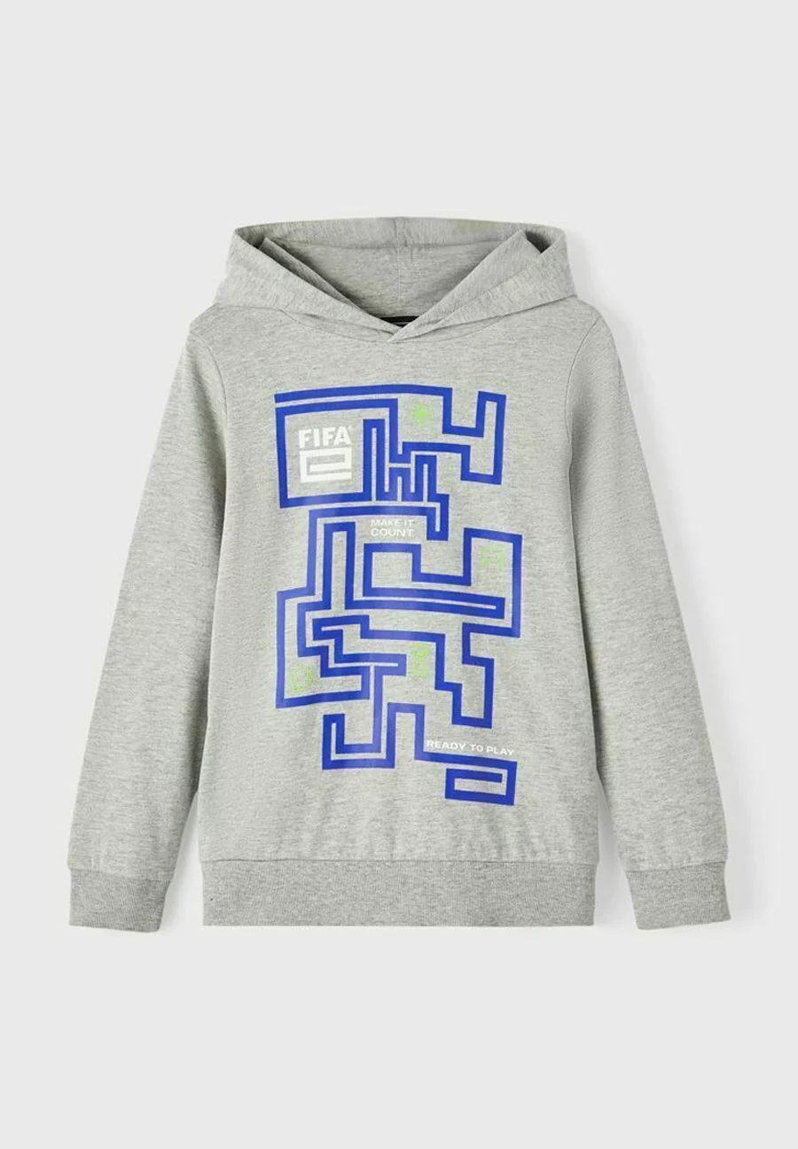 NAME IT Fifae - Hoodie - Grey Melange 4 NAME IT Fifae - Hoodie - Grey Melange - Afbeelding 4