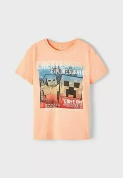 NAME IT Minecraft - T-Shirt Print - Peach Nectar -Shirt Zacht Verkoop 1571fe76c69d403ab3d08731da572d11
