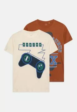 NAME IT Nkmkads 2 Pack - T-Shirt Print - Whitecap Gray