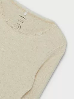 NAME IT Nkfkab Ls Slim Noos - Trui - Peyote Melange -Shirt Zacht Verkoop 3a2bb682de434cde9891e2bece9312d1