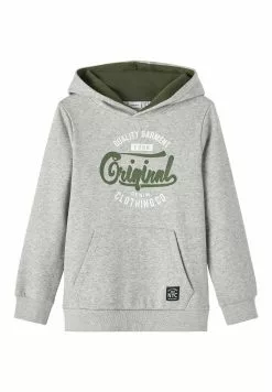 NAME IT Nkmleco Ls Wh Bru Noos - Hoodie - Grey Melange