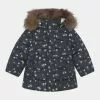 NAME IT Faux Fur Flower Jacket - Winterjas - Dark Sapphire