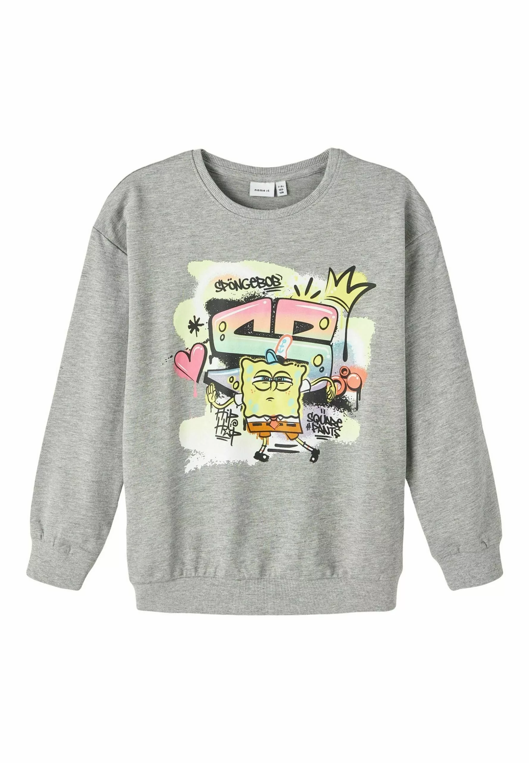 NAME IT Spongebob - Sweater - Grey Melange 3 NAME IT Spongebob - Sweater - Grey Melange - Afbeelding 3