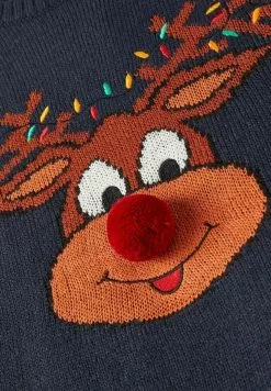 NAME IT Nknrichristmasls- Trui - Dark Sapphire -Shirt Zacht Verkoop 5d46707e59c54c8bb2d28955789abbb7