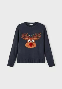 NAME IT Nknrichristmasls- Trui - Dark Sapphire -Shirt Zacht Verkoop 71a08dba4b484d2d8d2199c4c6771ae0
