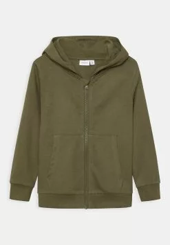 NAME IT Nkmnesweat Card Hood - Sweater Met Rits - Brown