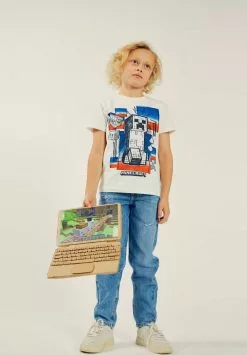 NAME IT Minecraft - T-Shirt Print - White Alyssum