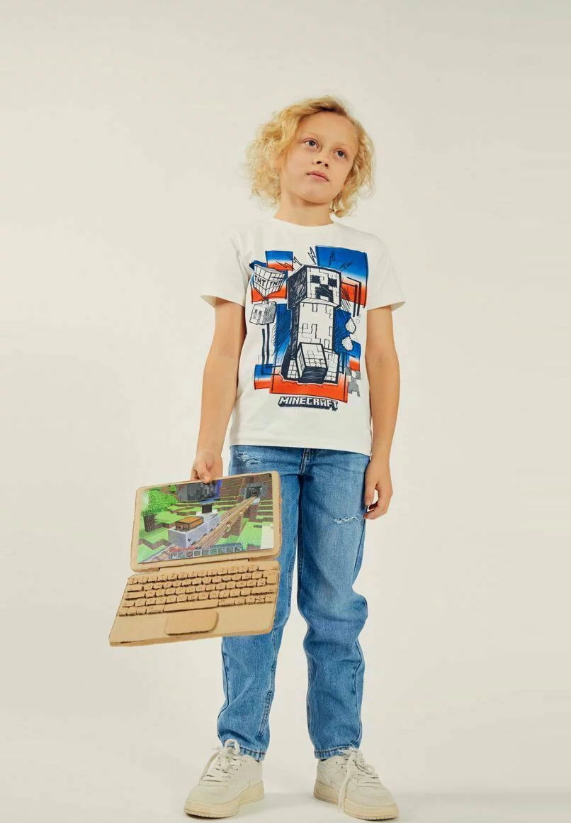 NAME IT Minecraft - T-Shirt Print - White Alyssum 1 NAME IT Minecraft - T-Shirt Print - White Alyssum