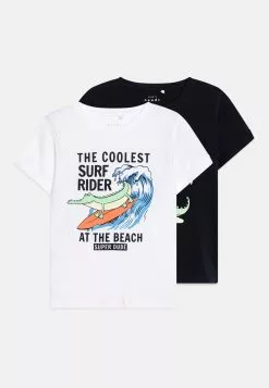 NAME IT Nmmvux 2 Pack - T-Shirt Print - Dark Sapphire/Bright White