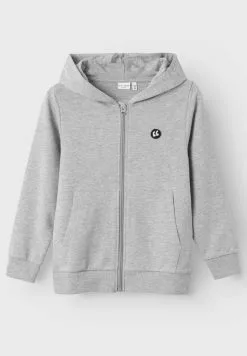 NAME IT Sweater Met Rits - Grey Melange -Shirt Zacht Verkoop 830b0875f5ce4ded9a36747717ed96b0