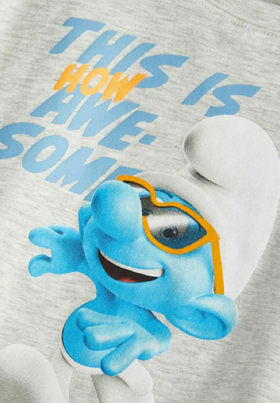 NAME IT Die Schlümpfe - T-Shirt Print - Light Grey Melange 4 NAME IT Die Schlümpfe - T-Shirt Print - Light Grey Melange - Afbeelding 4