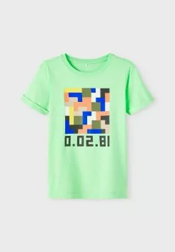 NAME IT Regular Fit - T-Shirt Print - Green Ash -Shirt Zacht Verkoop 8a1d531fcef94c279da0d78c8d03eda2