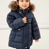NAME IT Faux Fur Glitter Jacket - Winterjas - Dark Blue