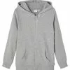 NAME IT Nkfna Card Hood Unb Noos - Sweater Met Rits - Grey Melange