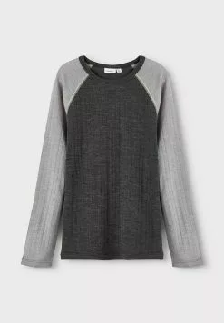 NAME IT Nkmwang Needle Solid- Longsleeve - Blue Graphite -Shirt Zacht Verkoop 953b24e93f5248abb66fa7527c5cf730