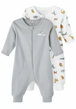 NAME IT Nbnnightsuit Zip Safari Unisex 2 Pack - Pyjama - Quarry