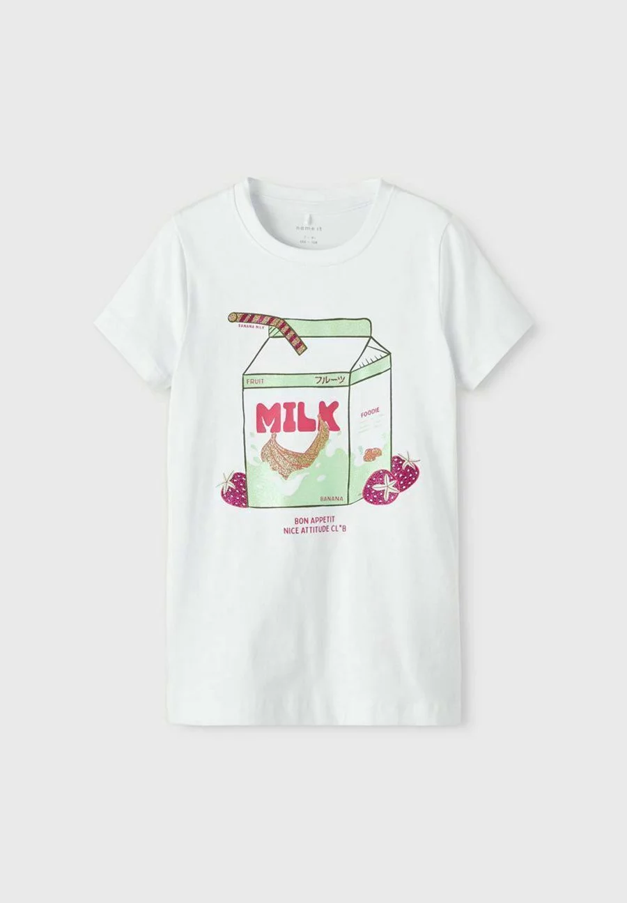 NAME IT Slim Fit - T-Shirt Print - Bright White 5 NAME IT Slim Fit - T-Shirt Print - Bright White - Afbeelding 5