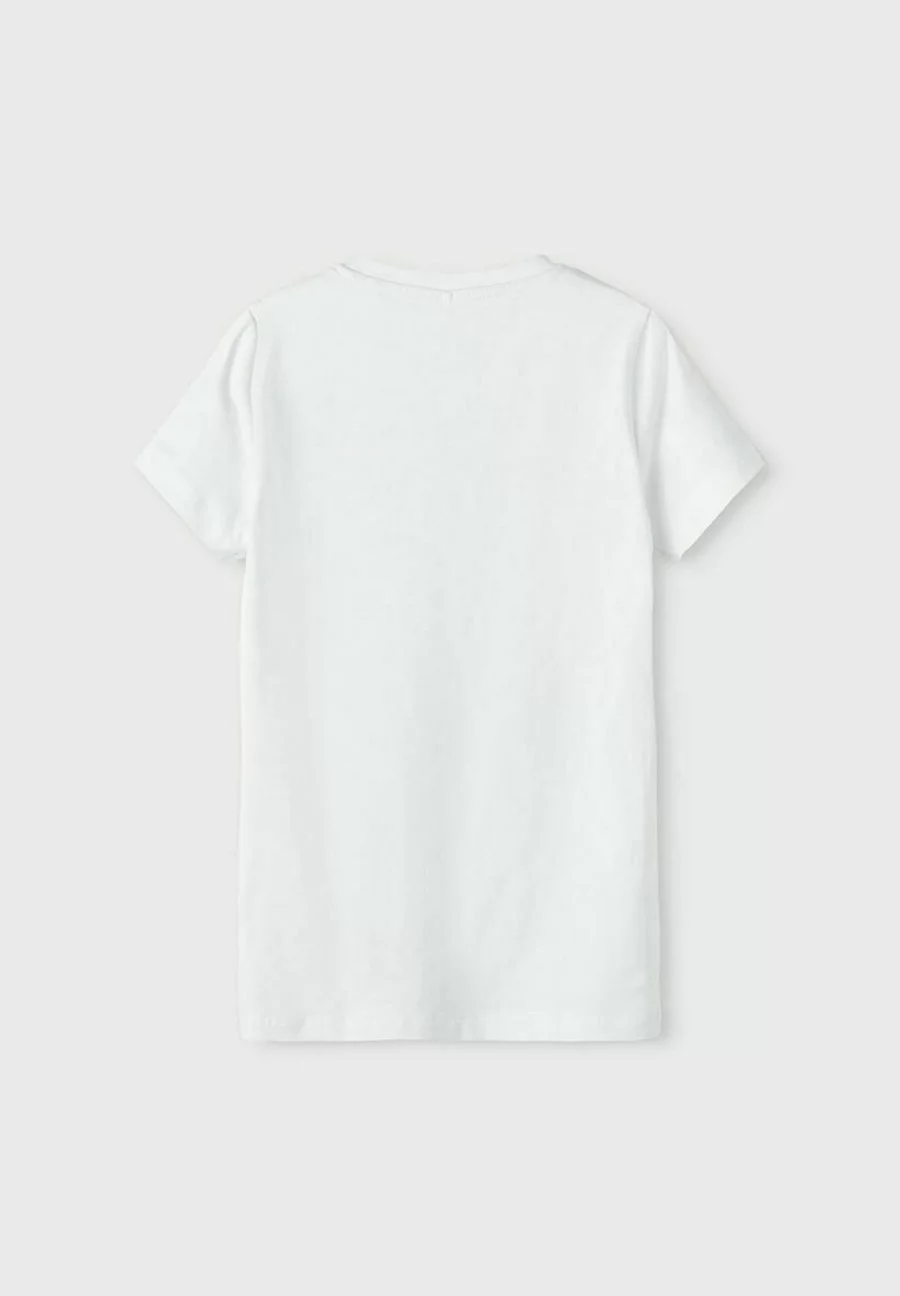 NAME IT Slim Fit - T-Shirt Print - Bright White 3 NAME IT Slim Fit - T-Shirt Print - Bright White - Afbeelding 3