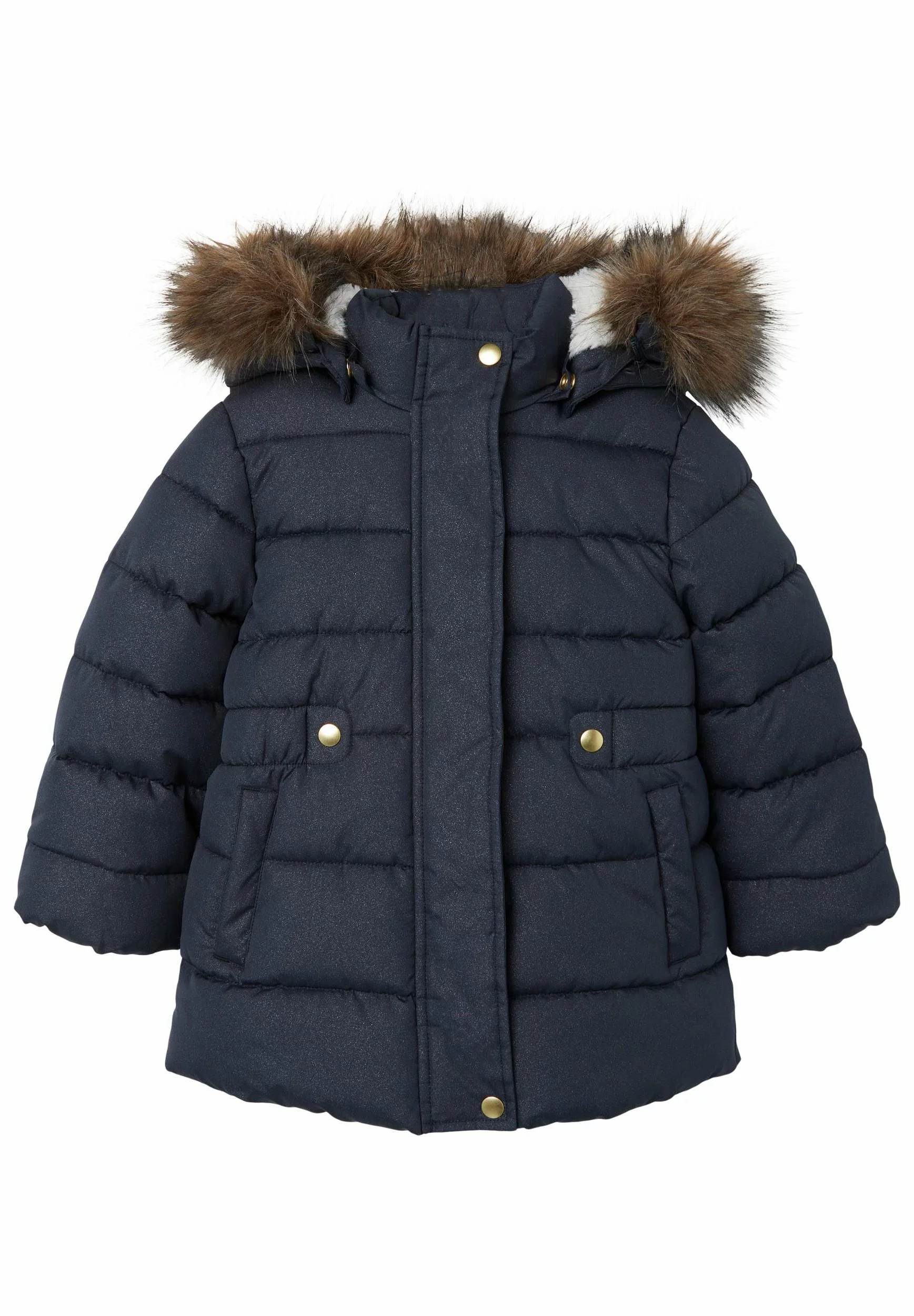 NAME IT Faux Fur Glitter Jacket - Winterjas - Dark Blue 2 NAME IT Faux Fur Glitter Jacket - Winterjas - Dark Blue - Afbeelding 2