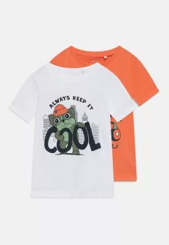 NAME IT Nmmvux 2 Pack - T-Shirt Print - Bright White/Coral