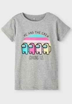 NAME IT Among Us - T-Shirt Print - Grey Melange -Shirt Zacht Verkoop b978886f1cba4acb8256084872a0efd8