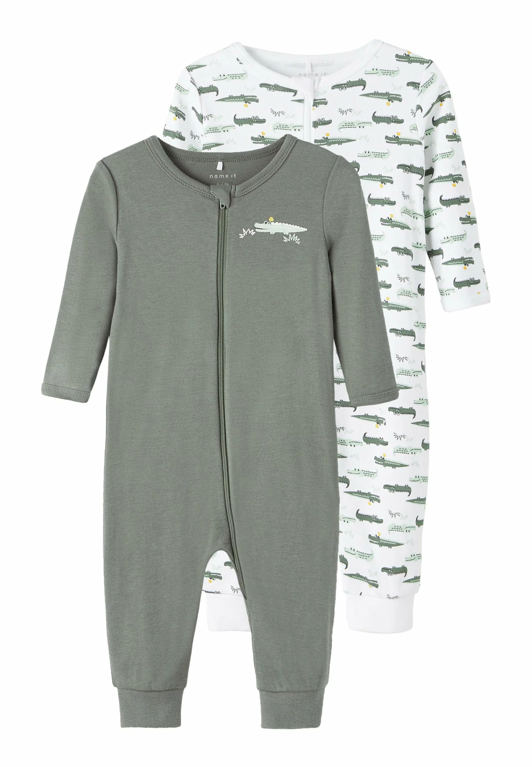 NAME IT Nbmnightsuit Zip Crocodile 2 Pack - Pyjama - Agave Green 1 NAME IT Nbmnightsuit Zip Crocodile 2 Pack - Pyjama - Agave Green