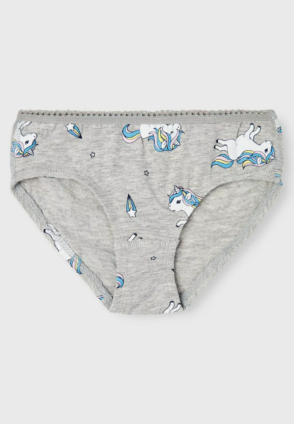 NAME IT Nmfbriefs Unicorn 3 Pack - Slip - Grey 2 NAME IT Nmfbriefs Unicorn 3 Pack - Slip - Grey - Afbeelding 2
