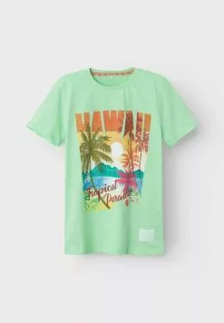 NAME IT Print - T-Shirt Print - Green Ash -Shirt Zacht Verkoop df2f845bf2f748b7933f285605b04745