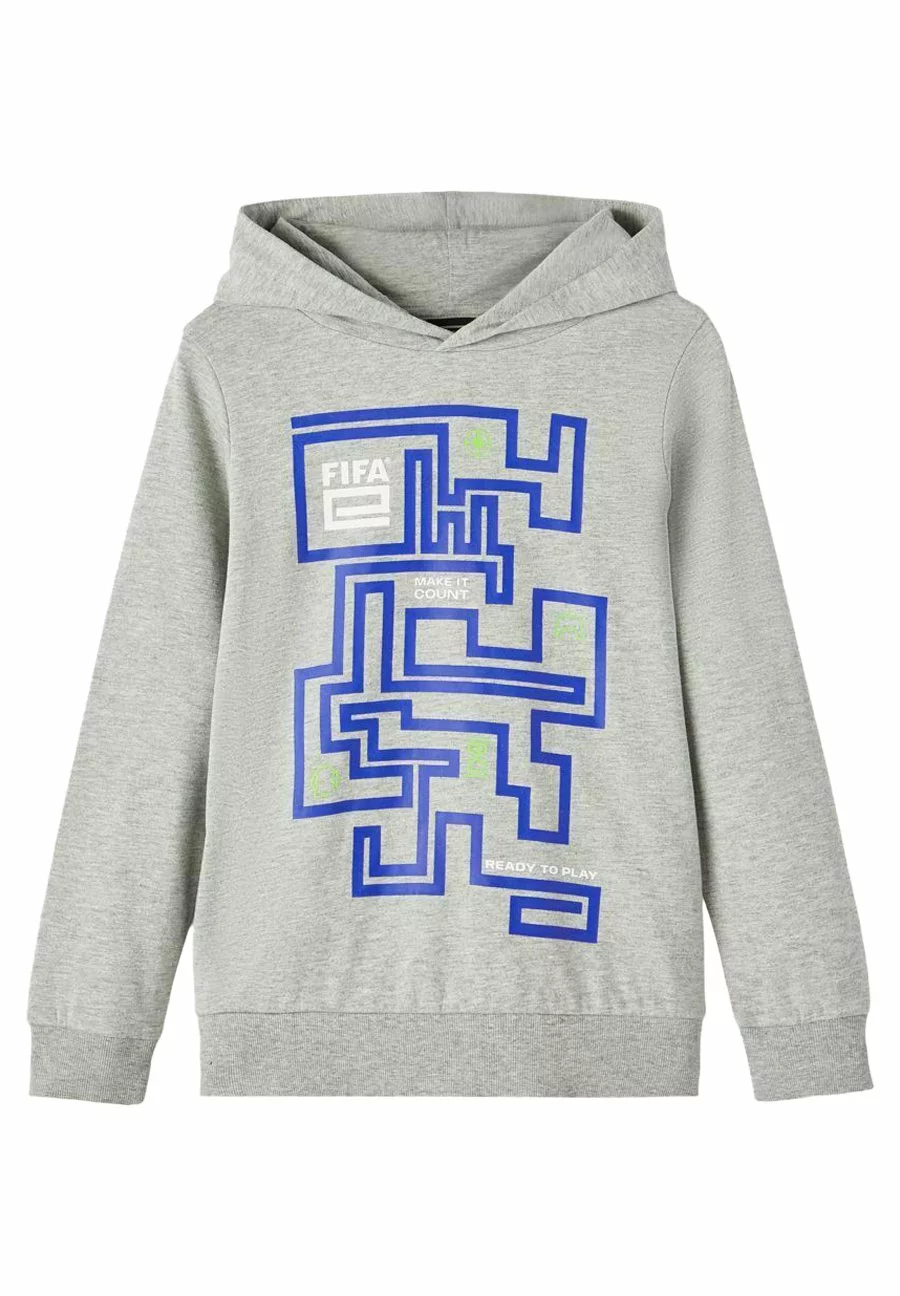 NAME IT Fifae - Hoodie - Grey Melange 1 NAME IT Fifae - Hoodie - Grey Melange